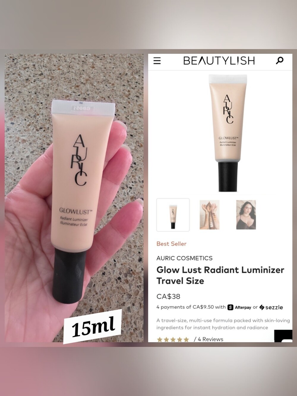 Auric Glow Lust Radiant Luminizer travel size